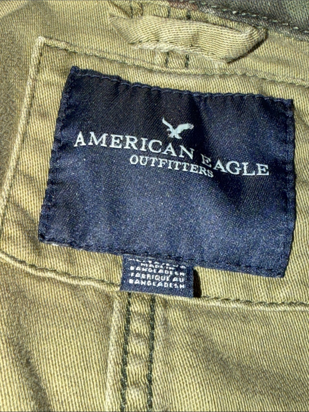 American Eagle Outfitters Olive Green Camo Field Jacket Nah to Love XL - Picture 5 of 11